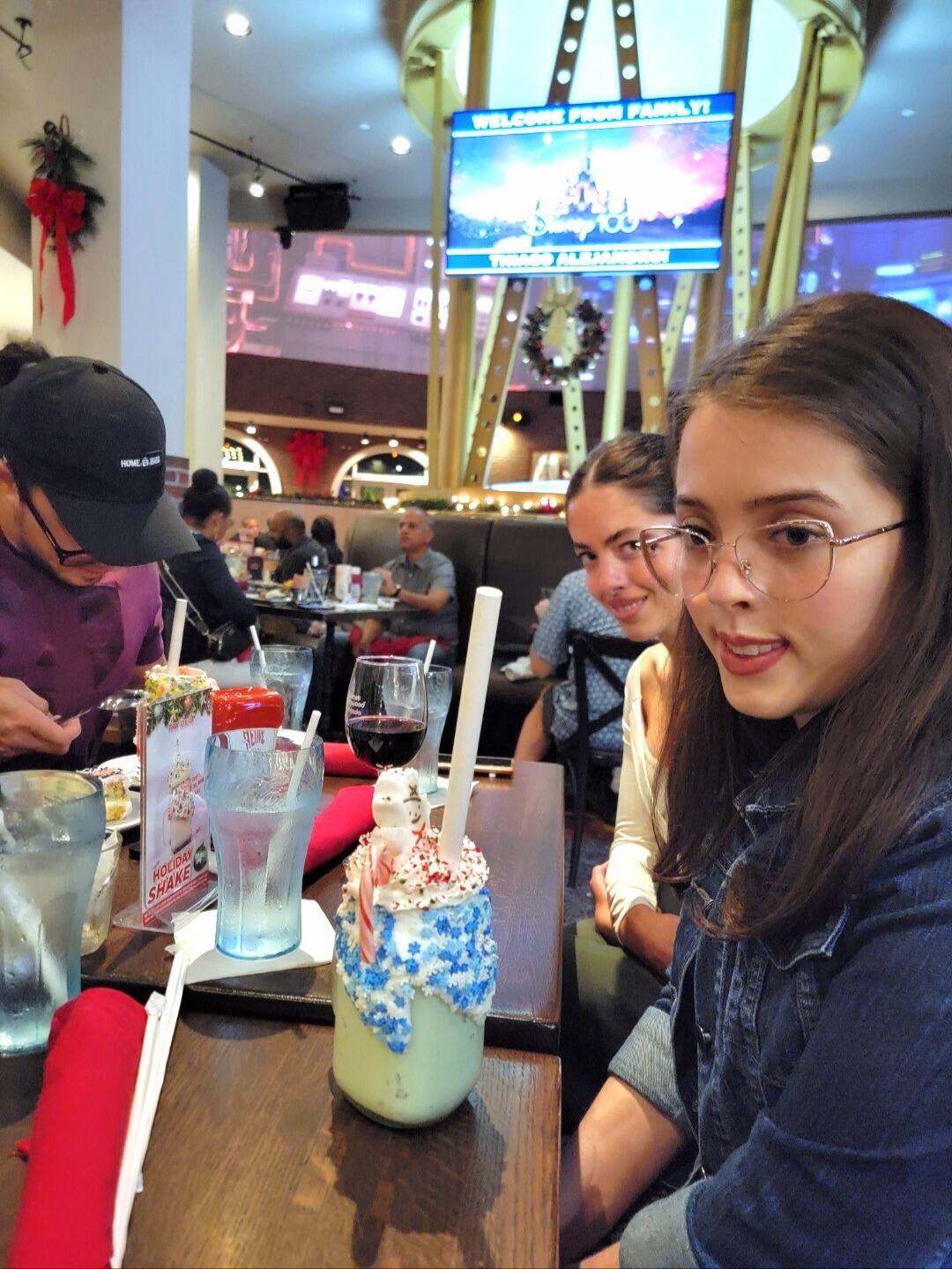 Alysa and Andrea were very excited to try the shake at Planet Hollywood