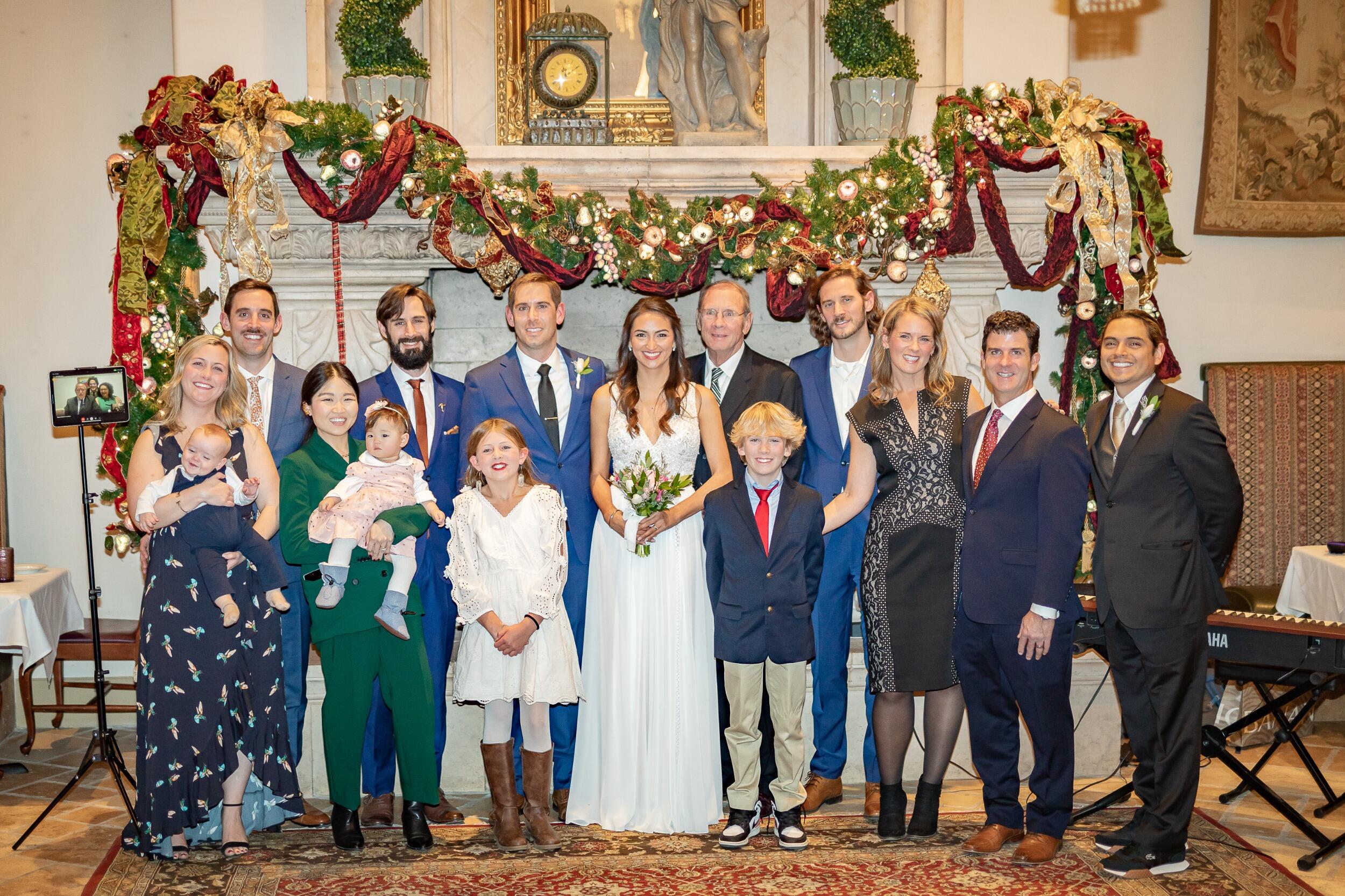 Family together, both in person and across the distance.