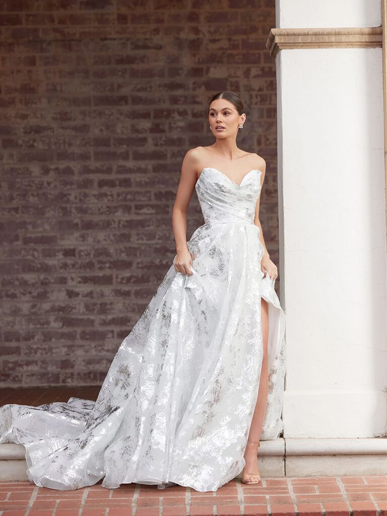 18 Silver Wedding Dresses for Your Mirrorball Moment