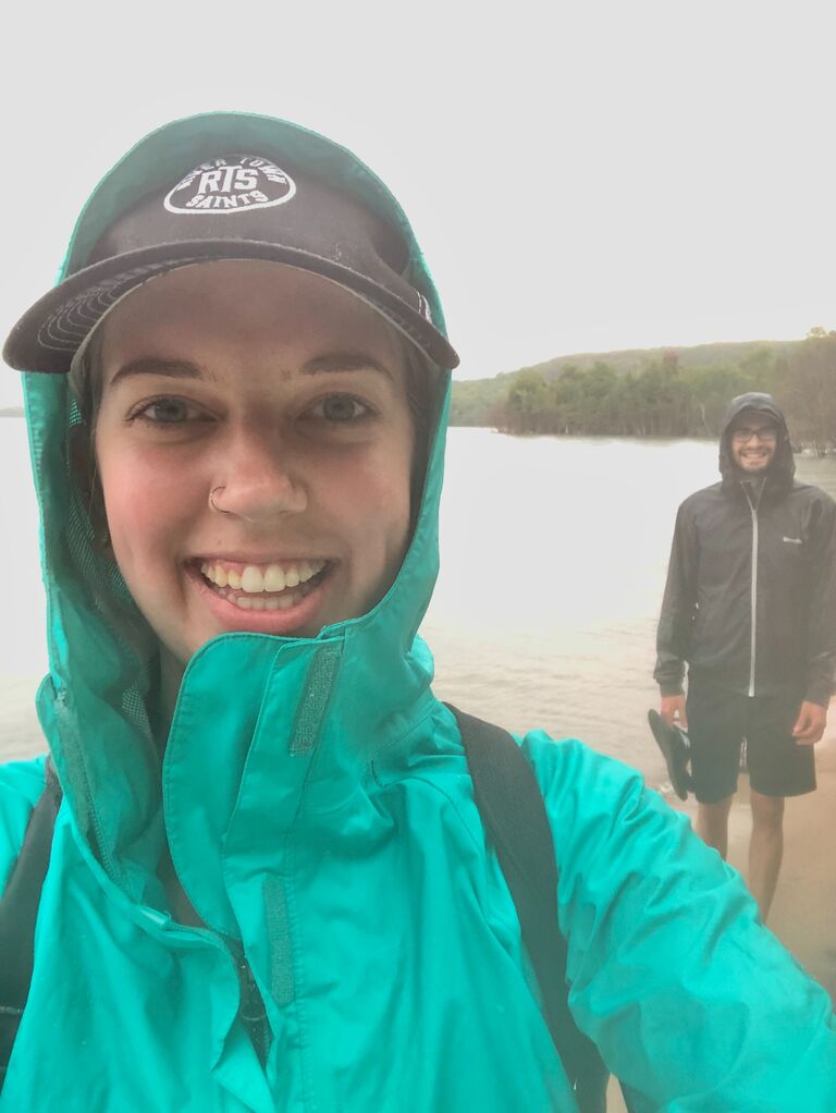 They took a trip to Midland and enjoyed exploring the way they know best: rainy walks.