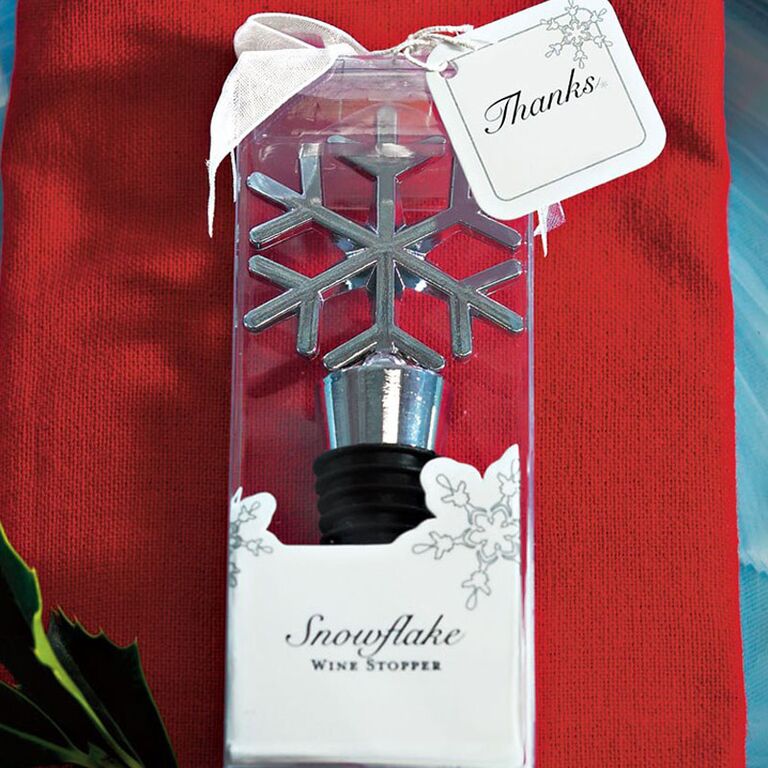 Winter Wonderland - Snowflake Holiday Party and Winter Wedding Clear Goodie  Favor Bags - Treat Bags With Tags - Set of 12