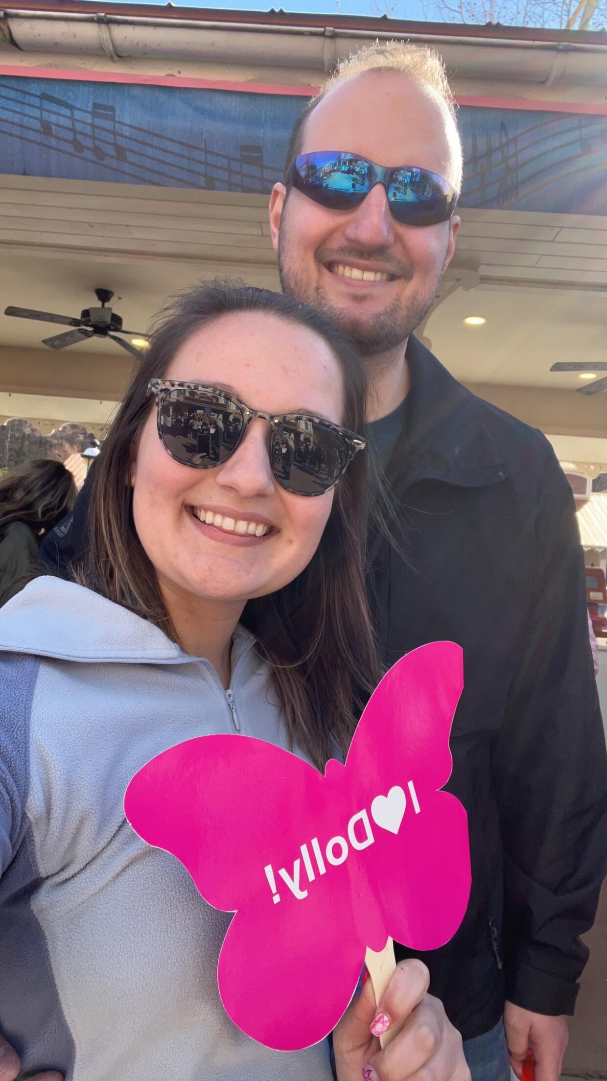 Waving hello to Dolly for Audrey's birthday. Matt was excited for his first visit to Dollywood after hearing Audrey talk about it so much.