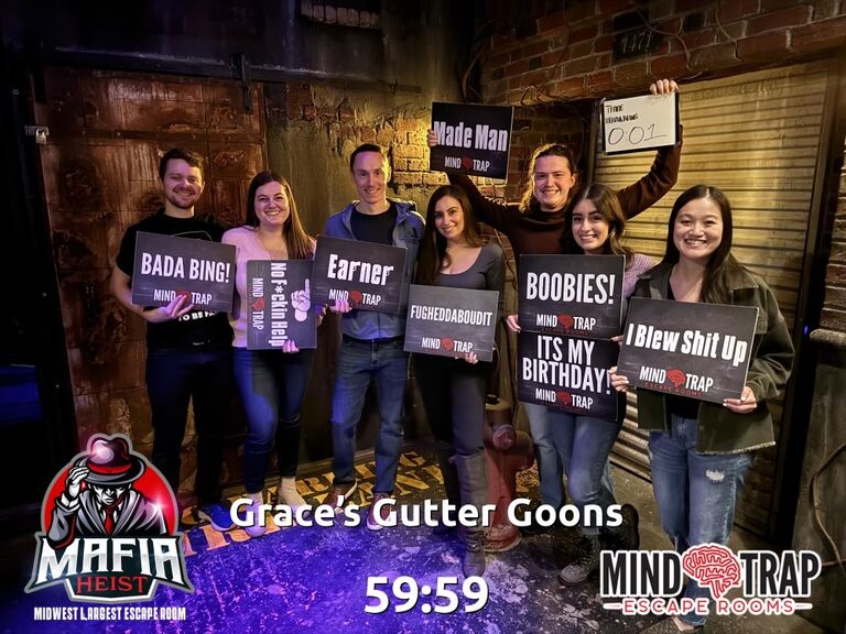 Told you we'd go back! Here we are celebrating Grace's 27th birthday in our new favorite place with some of our favorite people! We escaped with 1 second to spare! 