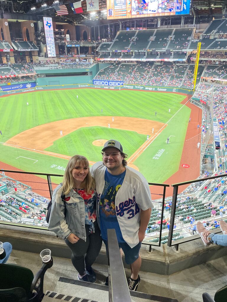 Our first Ranger's game as Texans