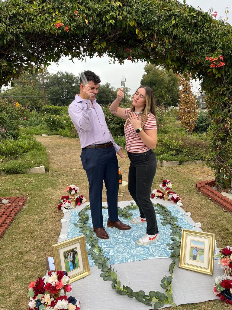 Us dancing because WE'RE ENGAGED !!!