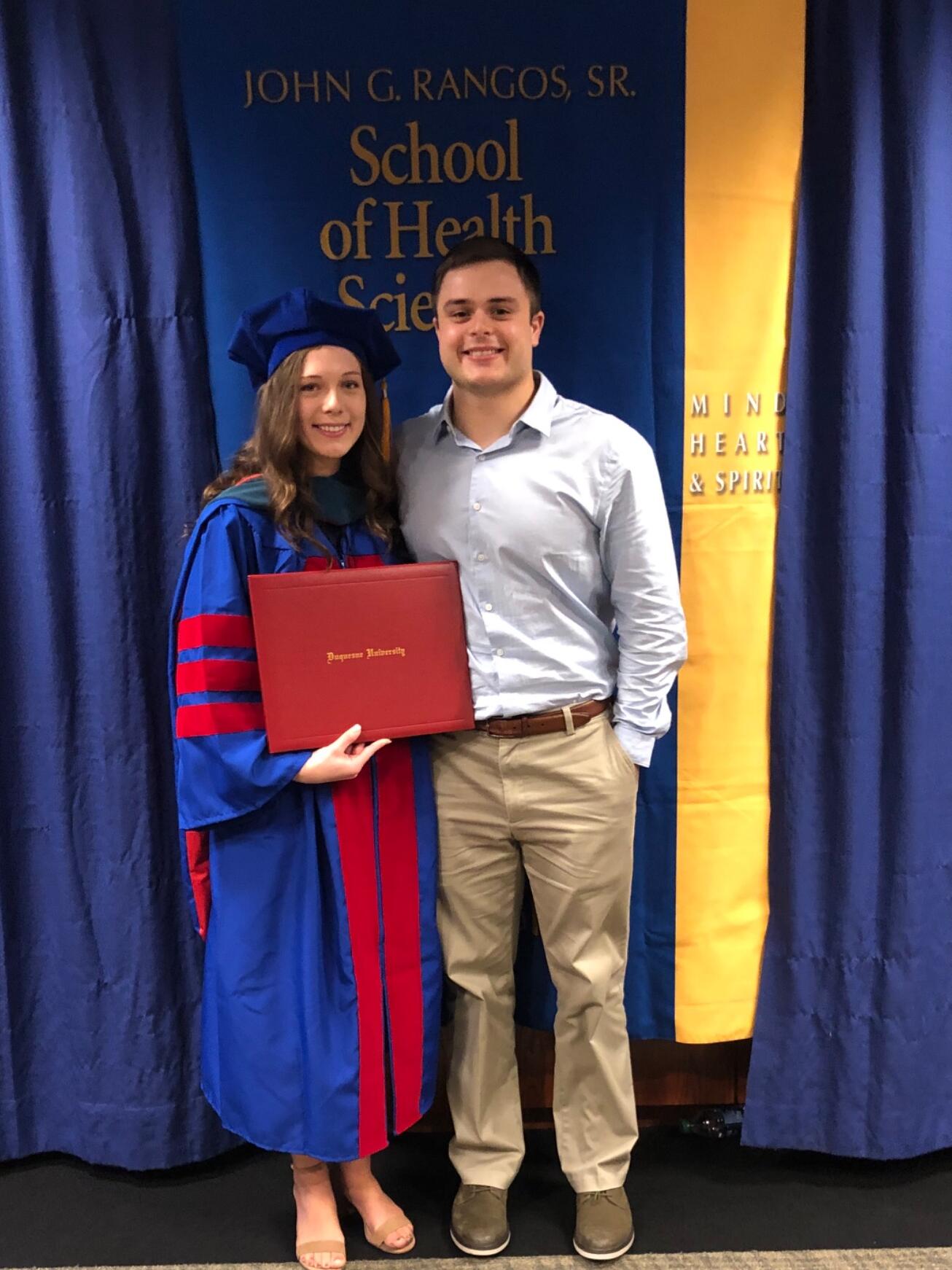 Joe's first visit to Duquesne for Lindsay's Occupational Therapy Doctorate Graduation! He was excited to meet many of her Duquesne friends and see where she went to school!