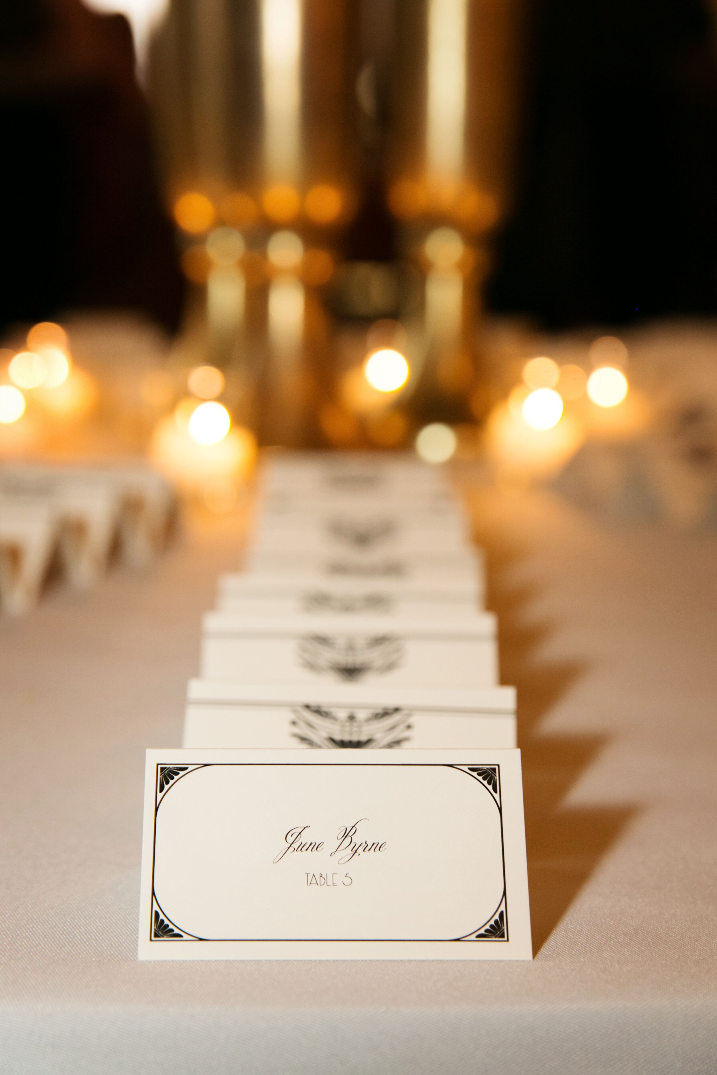 Black And White Escort Cards
