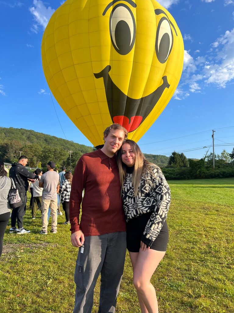 First time for both in a hot air balloon
