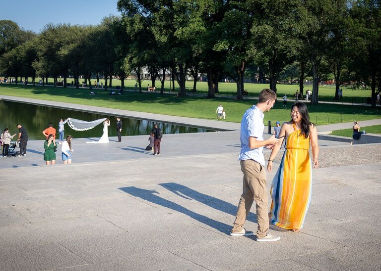 + 1 min: me still trying to figure out why we had to get to the Lincoln Memorial at 6PM! 