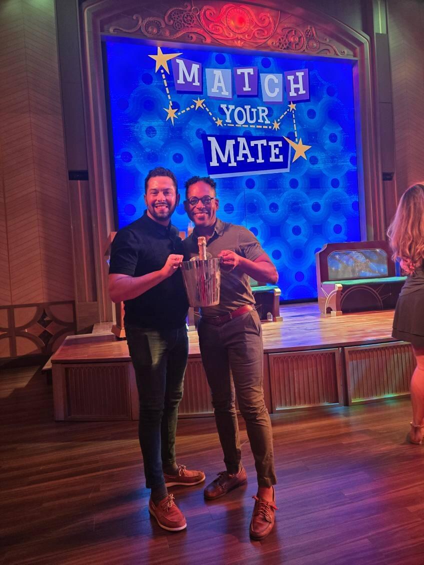 We won a version of the newlywed game on a Disney cruise ship!