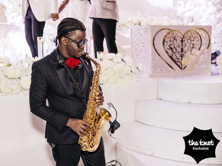 Saxophone player at Chiney Ogwumike's wedding