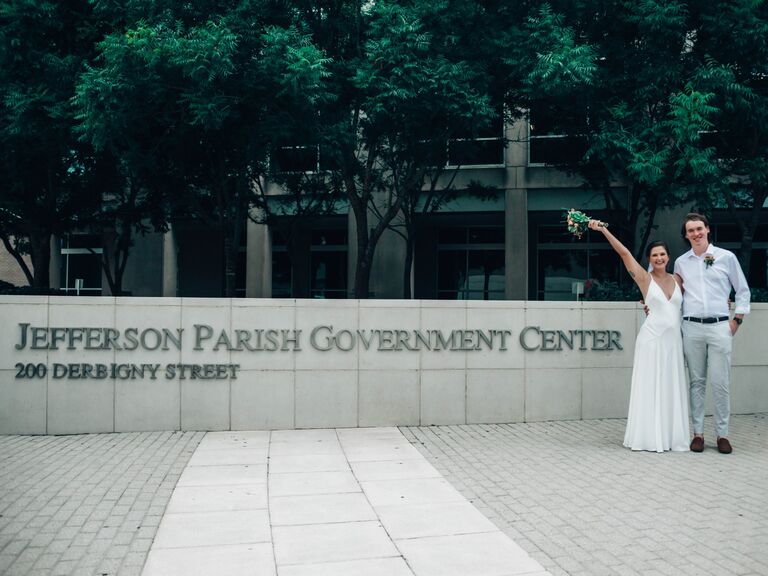 We got married at a courthouse during the Covid lockdown.