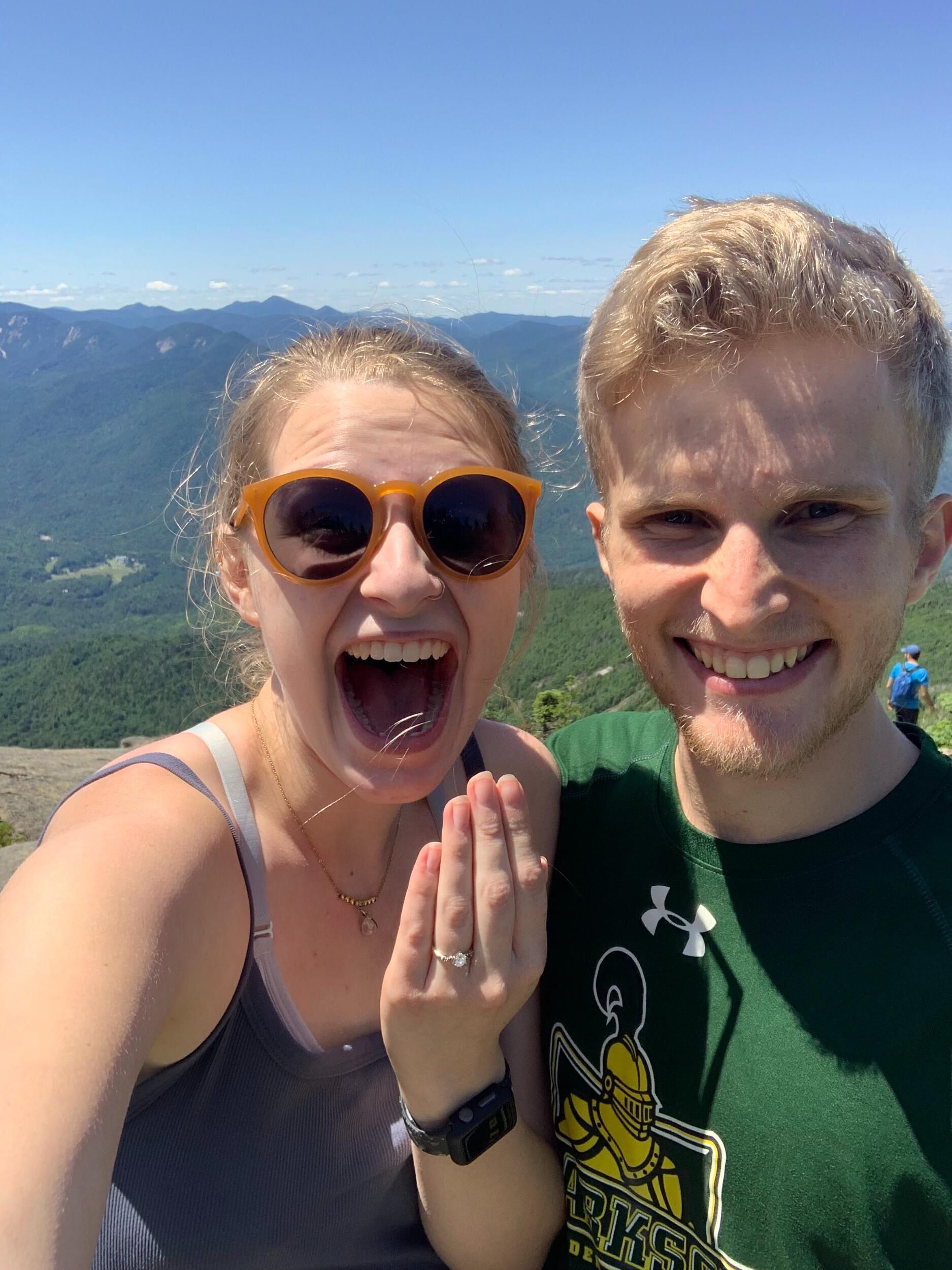 Alex proposed on top of Giant Mountain in the Adirondacks!