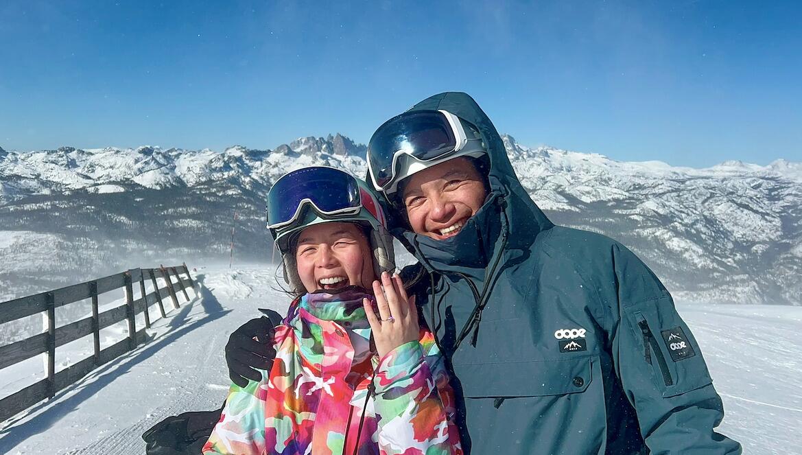 The proposal at Mammoth Mountain and the rest is history 