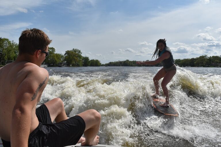 One of Dan and Sam's first lake days together in Wonder Lake