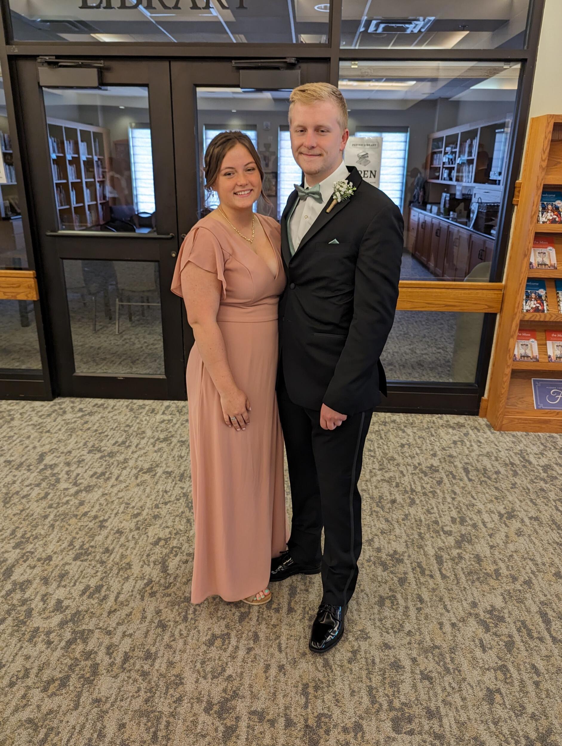 Jacob and Destany's Wedding; Sarah's first time as a bridesmaid and we were both able to walk together