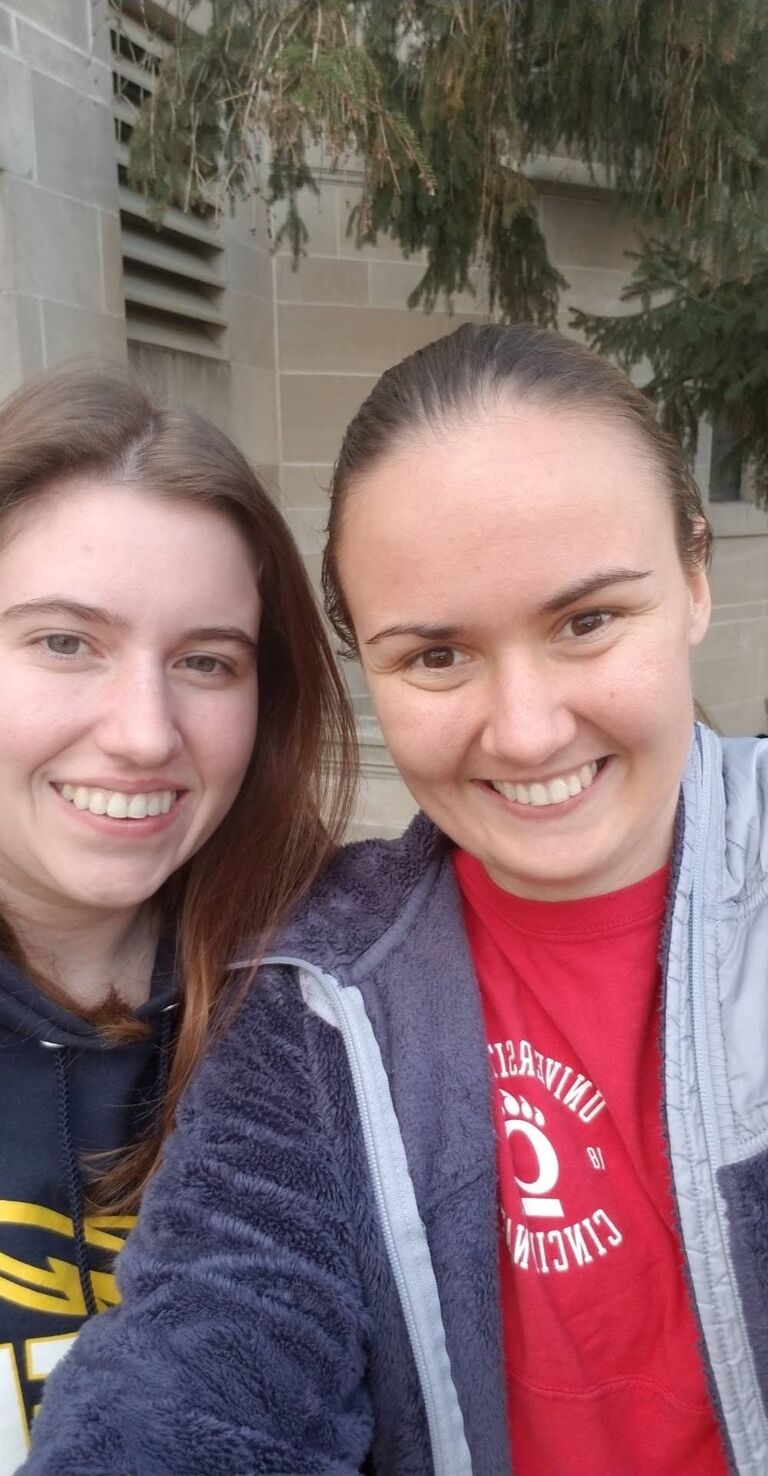 The first time we met up in person, Taylor accidentally drove to West Virginia instead of Cincinnati. It will always be a mystery how you can get that lost from Columbus. Putting the wrong address in the GPS is one thing but still going after the welcome to West Virginia sign is another level.