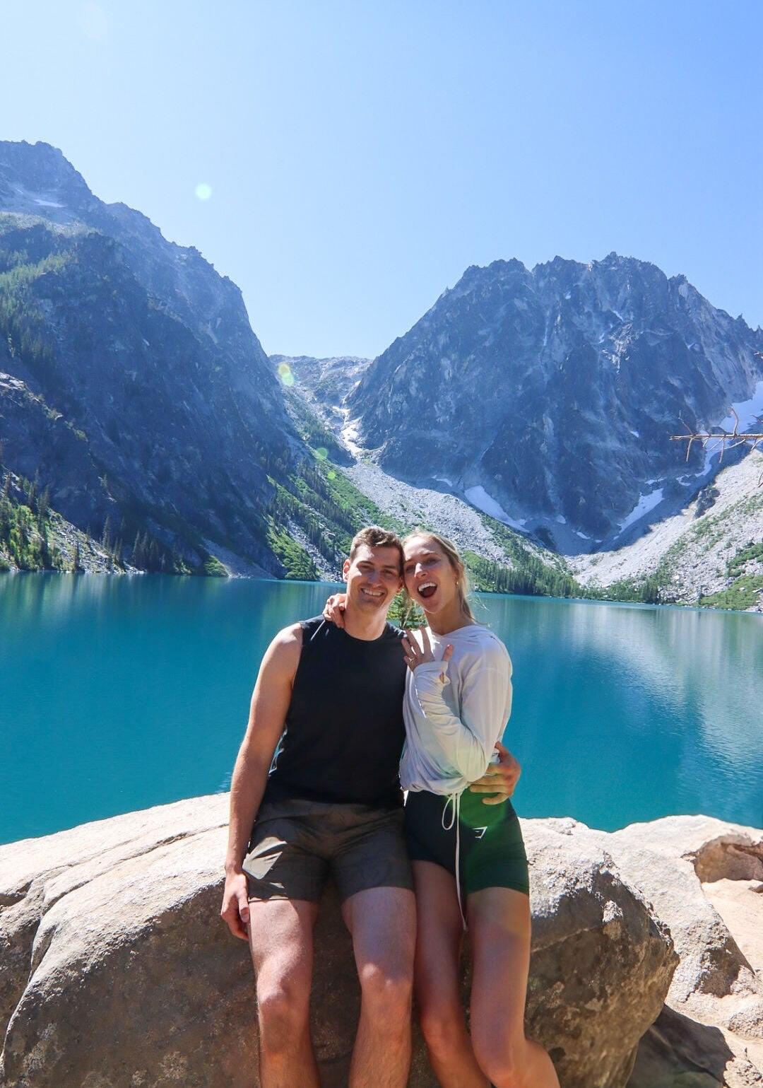 Proposal date!!! She totally did not see that coming whatsoever, but here we are at Lake Colchuck outside Leavenworth, WA.