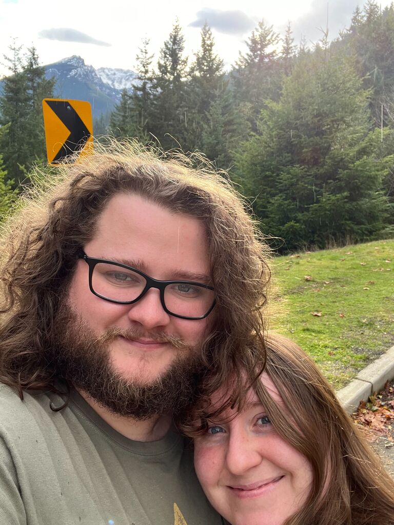 Hunter and Jill in Olympic National Park, Washington. The couple moved to Seattle, Washington in November 2023 for Jill's new job. 