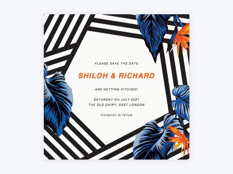 tropical destination wedding save the date