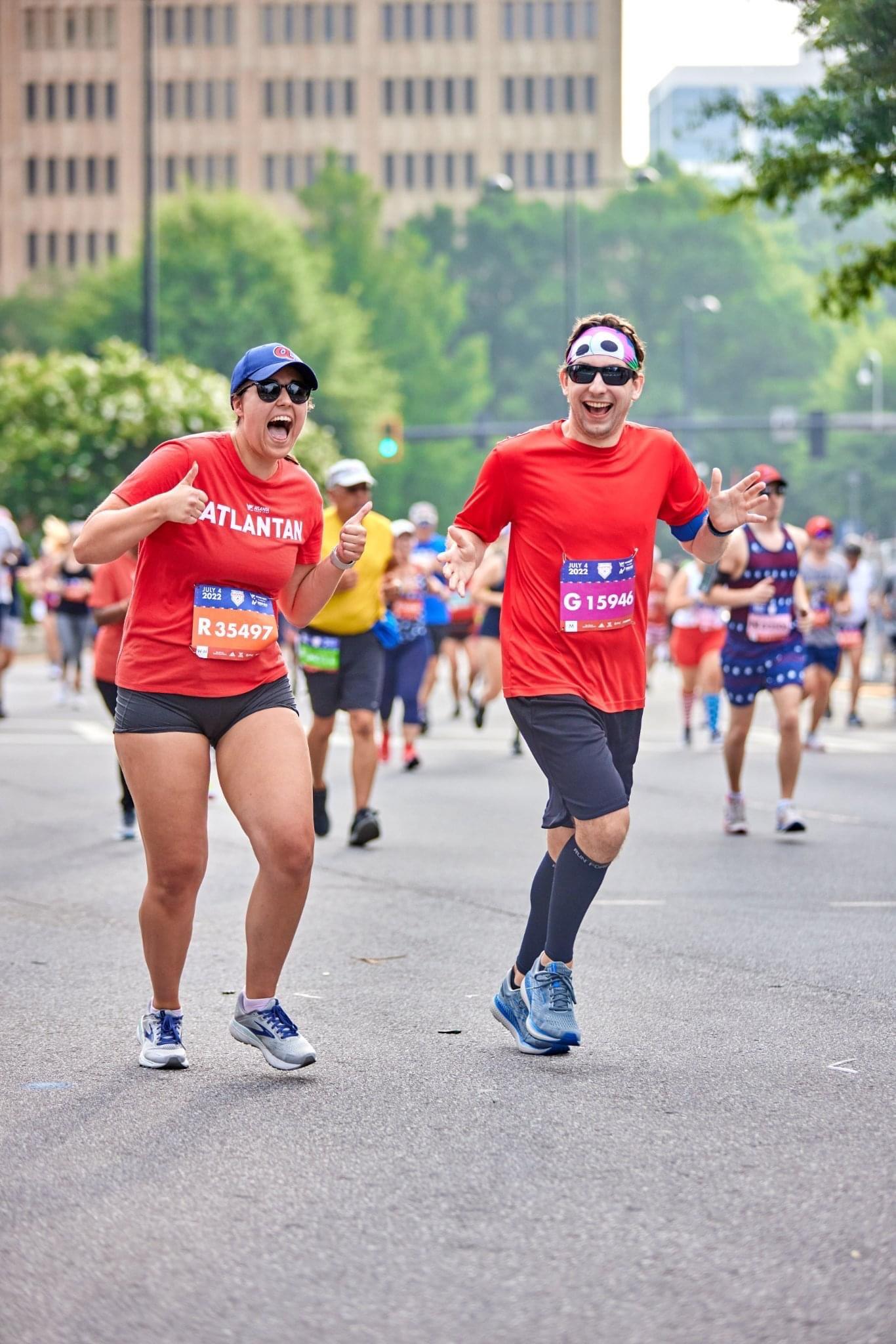 Our first Peachtree Road Race -  walked/ran from our front door to Piedmont Park (a little over 6.2 miles), Atlanta, Georgia