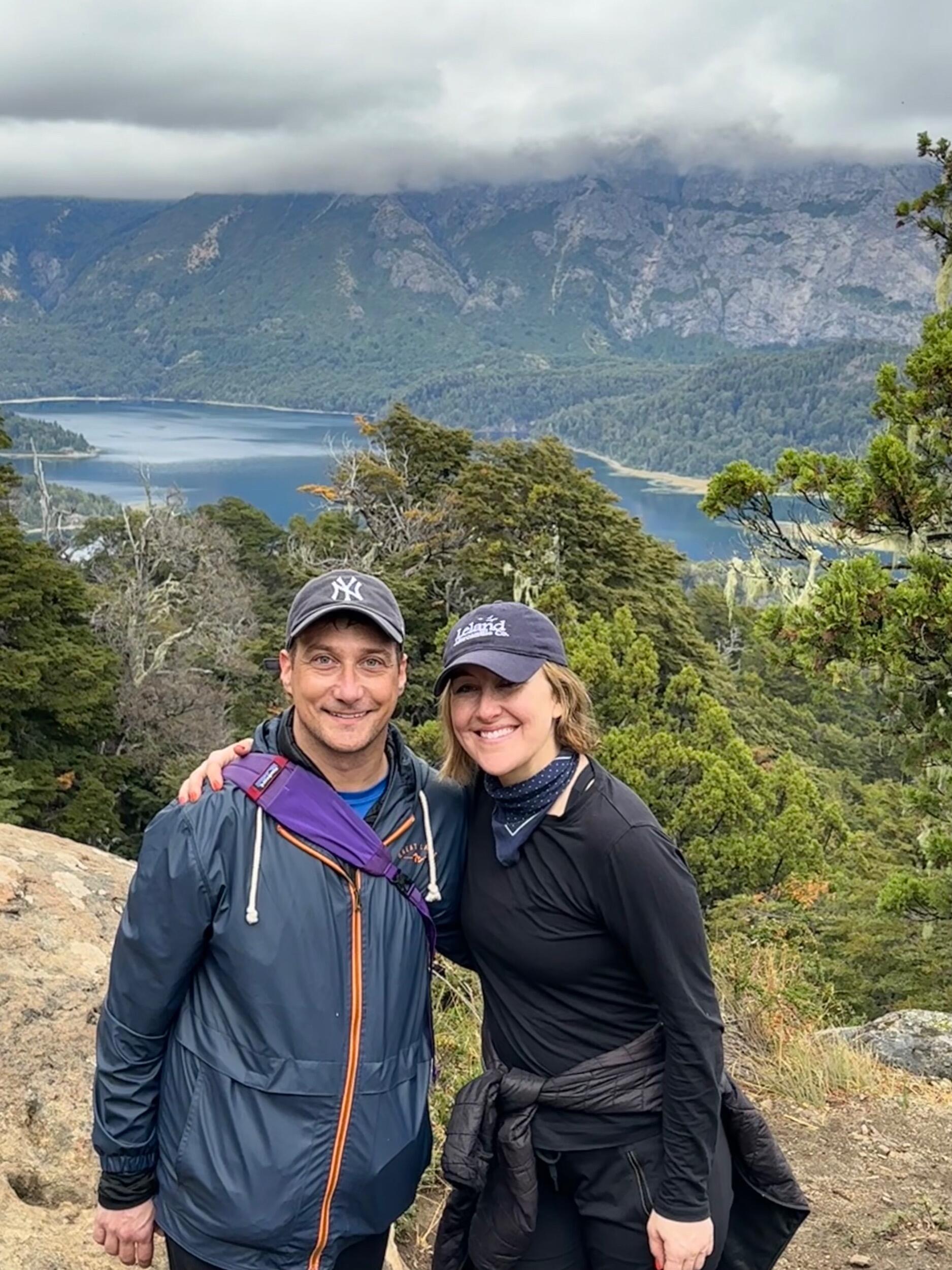 Hiking in the Patagonia mountains in Bariloche, Argentina.