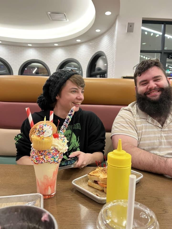 Anthony and Katelyn got the chance to fly down to Missouri to visit Anthony's bestie...then got stuck there for a week because of weather. But, got to have a lot of fun and Katelyn got this giant milkshake!