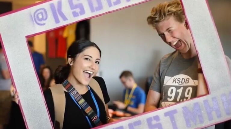 We met at Manhattan's premier local music festival— Midfest! Lexi was head photographer and Zach was tabling for the radio station. We started flirting, and then wholesale neglected our actual jobs for the rest of the event.