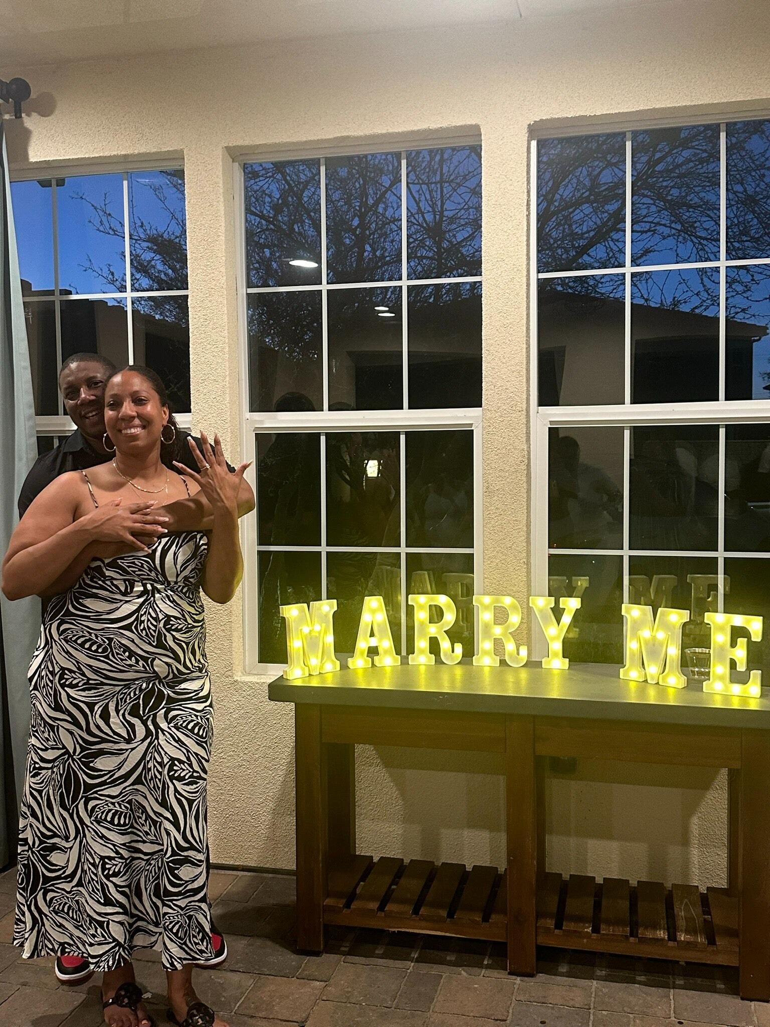 Mike popped the big question. He asked Sondra to marry him in front of their family and friends.
SHE SAID YES!!!!