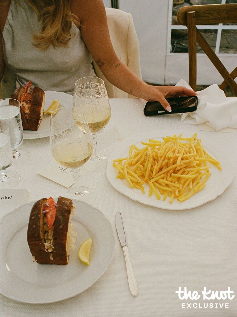 Lobster roll and French fries at Matila Djerf's engagement party