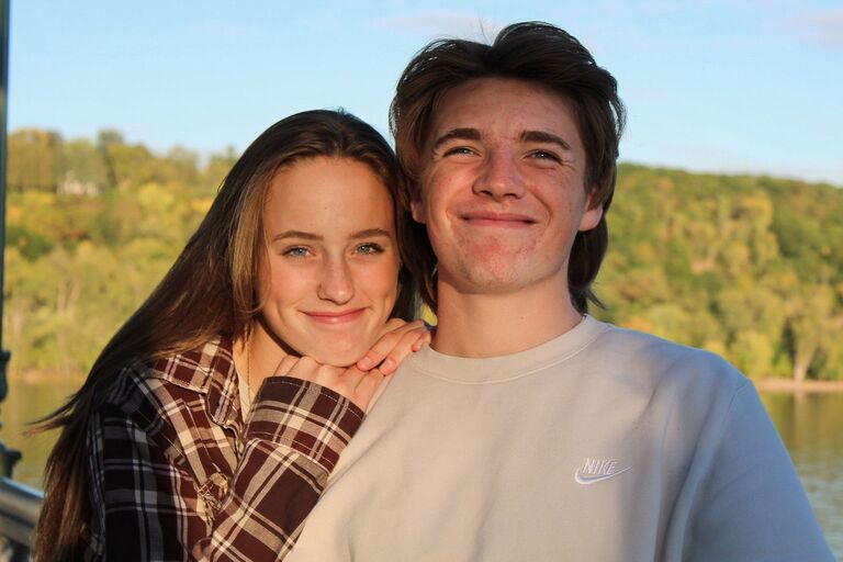 Standing on the Stillwater Lift Bridge where ethan proposed just 3 years later.