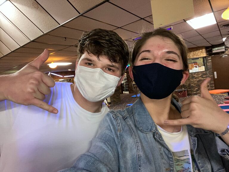 One of the first times Madi and Josh hung out, they went to a skating rink with a group of friends.