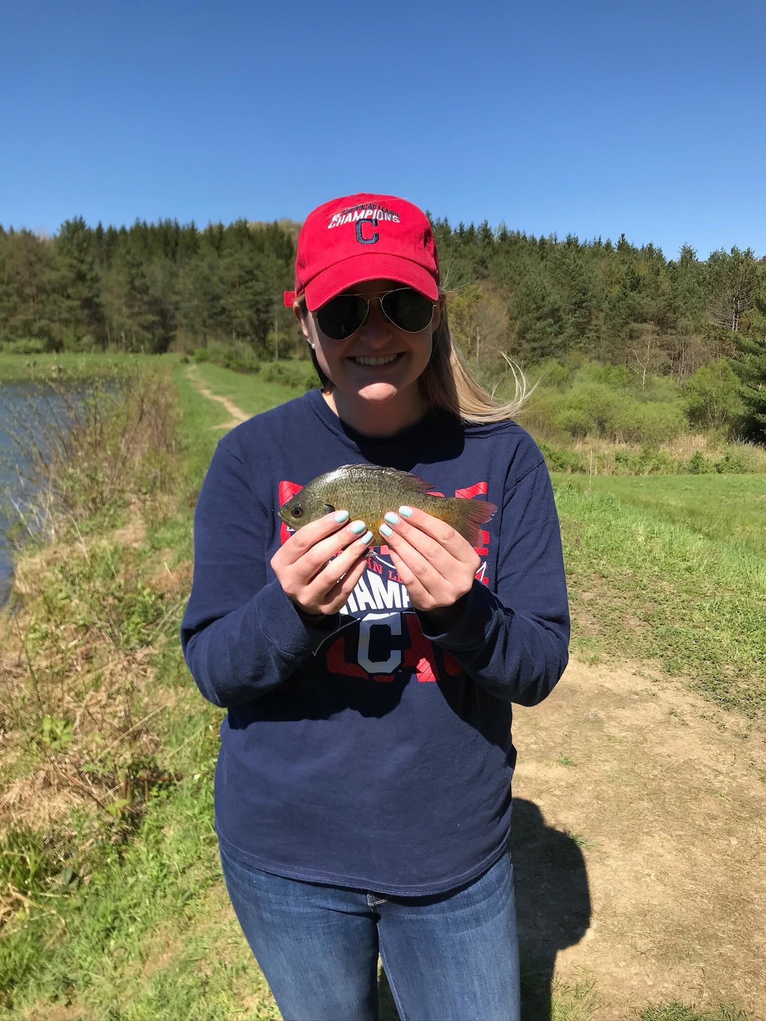 Mary's first fish!