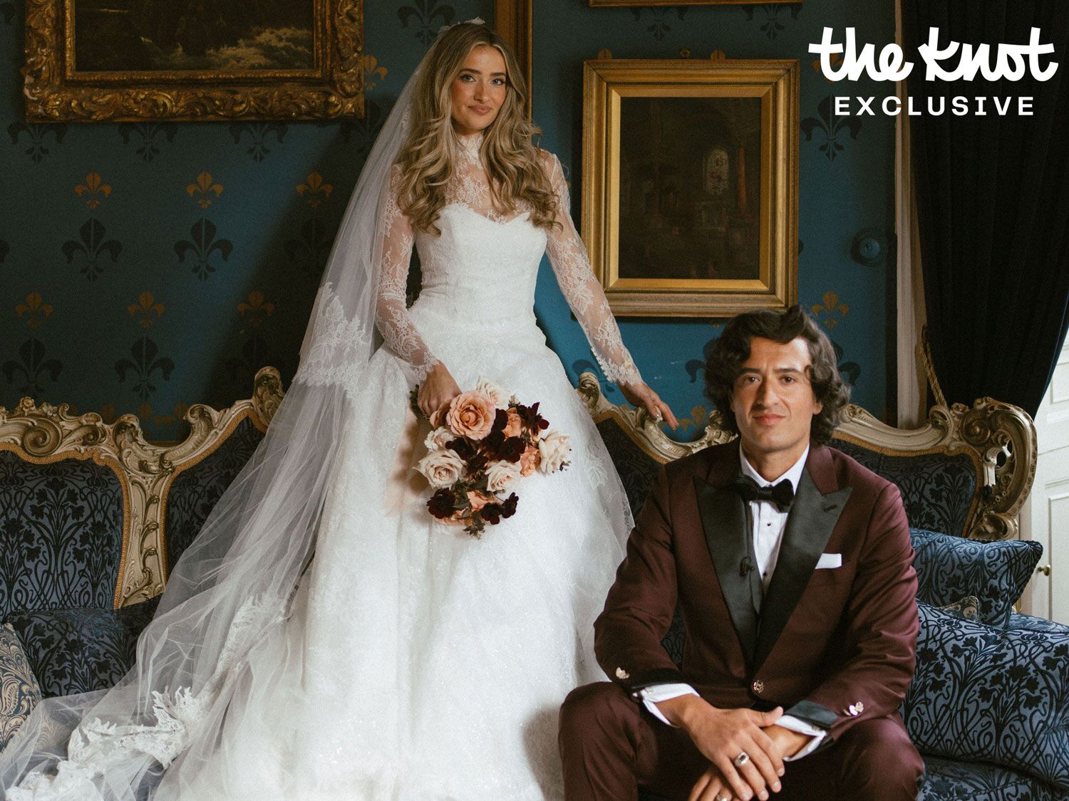 Logan Rae Hill and husband Joey Kurbanov's wedding portrait 