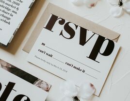 modern black and white wedding invitiation suite