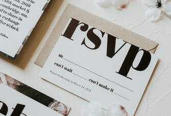 modern black and white wedding invitiation suite