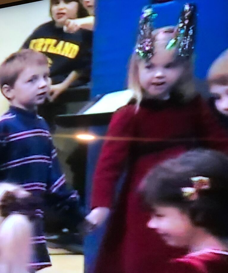 Our first time holding hands at our kindergarten Christmas performance!