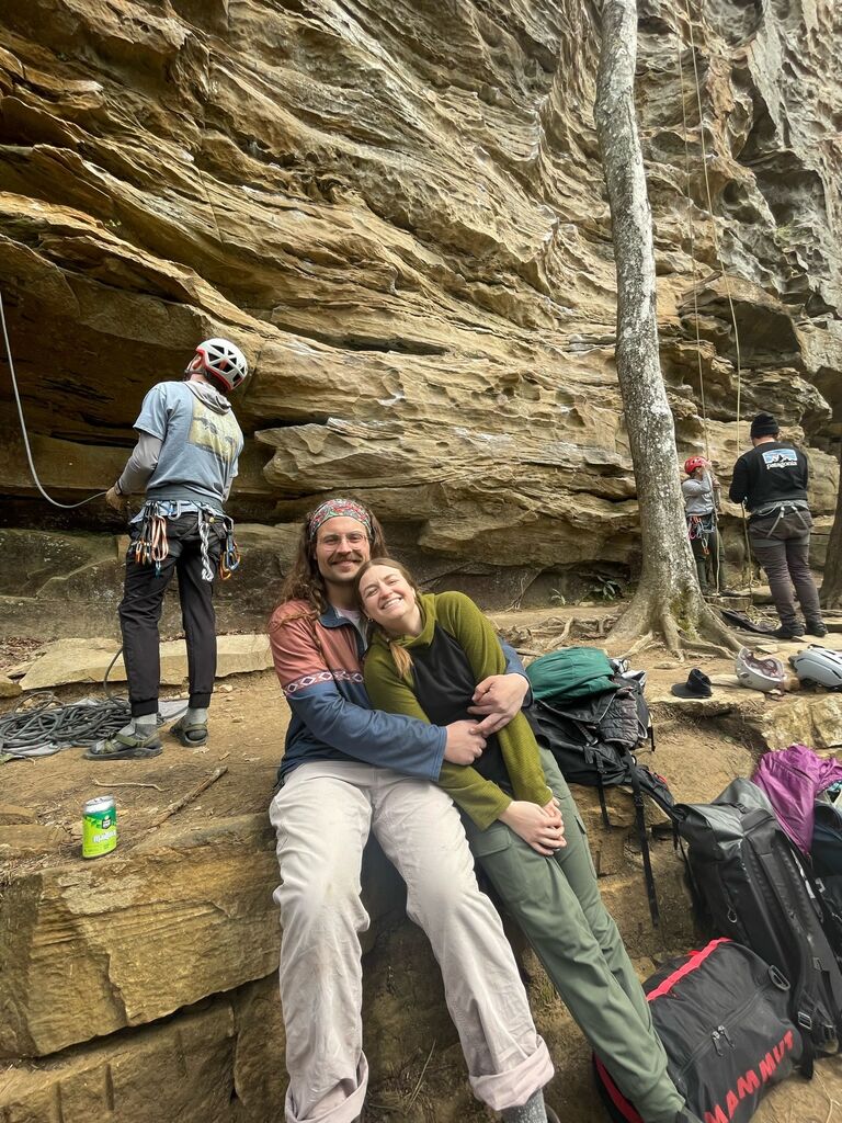 Chris and Meredith's favorite memories together are adventuring out in the woods while hiking, camping and climbing.