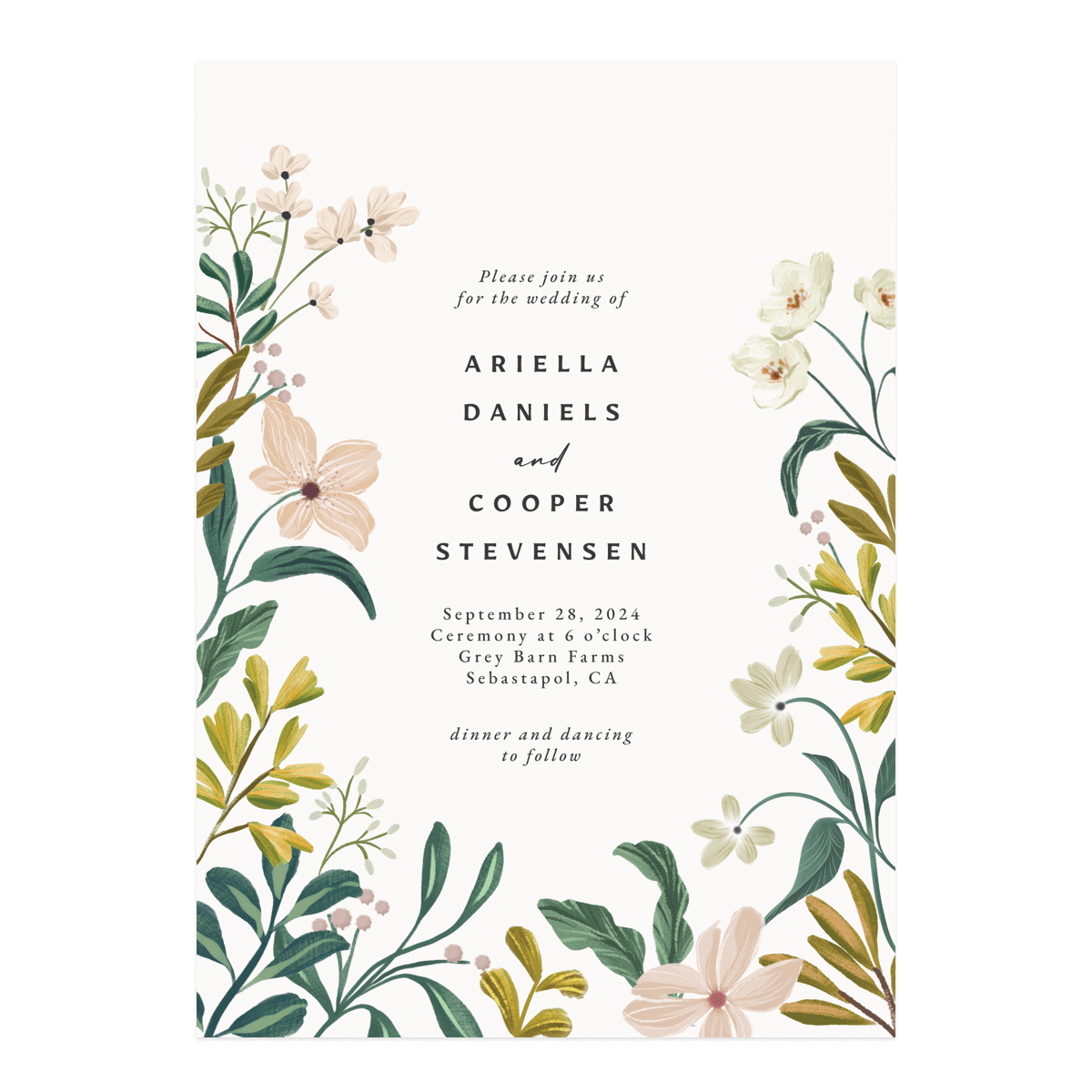 A Wedding Invitation from the Vintage Garden Collection