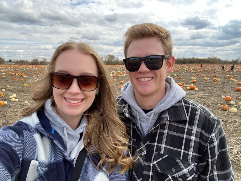 Getting our first pumpkins at Millers in Manotick.
