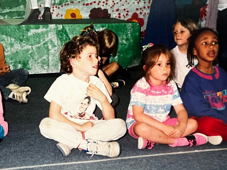 Sweat pants on repeat, same Micky mouse shirt-clearly our bond was beyond the physical cuteness of elementary school. 