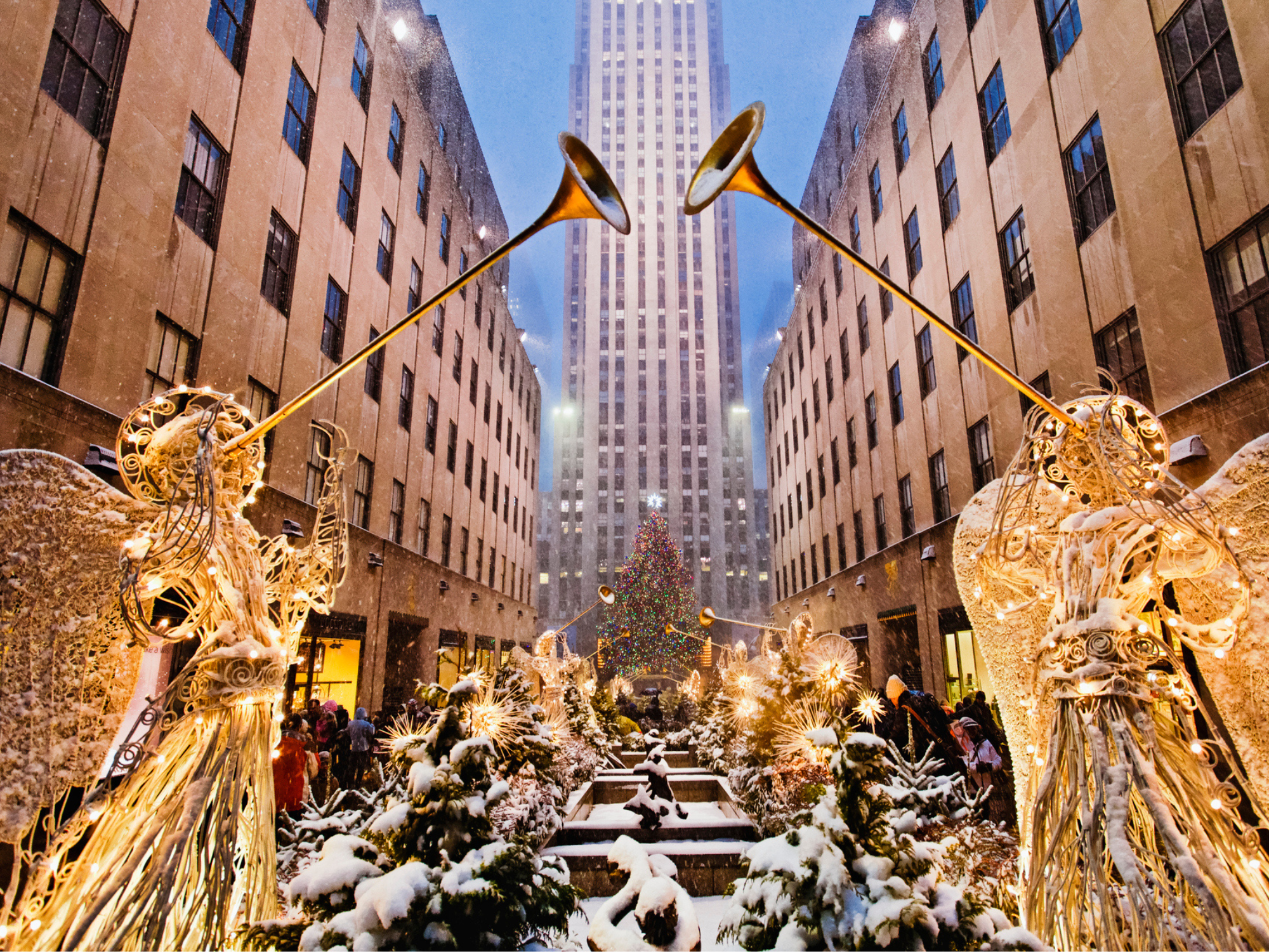 Rockefeller center decorated for the holidays, Rockefeller center proposal 