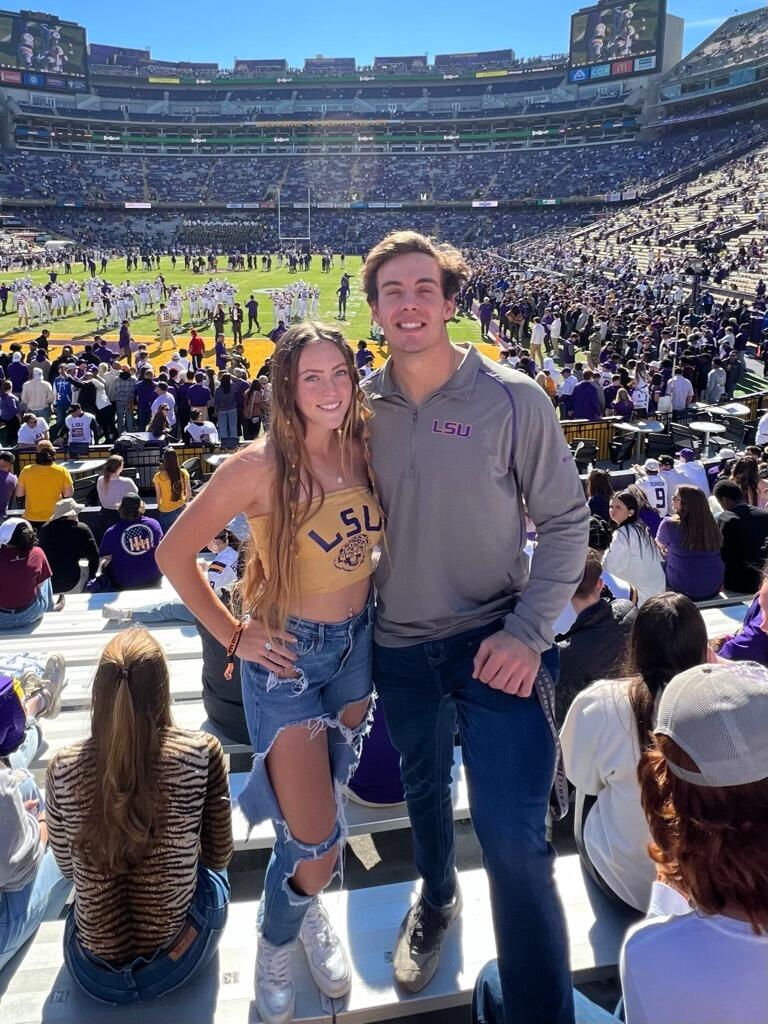 Emma's first time sitting in the LSU student section!