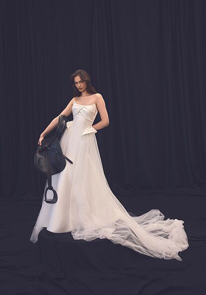 empire waist wedding dress with long sleeves Deep V-Neck Long Sleeves Empire-Waist Short Satin Wedding Dress