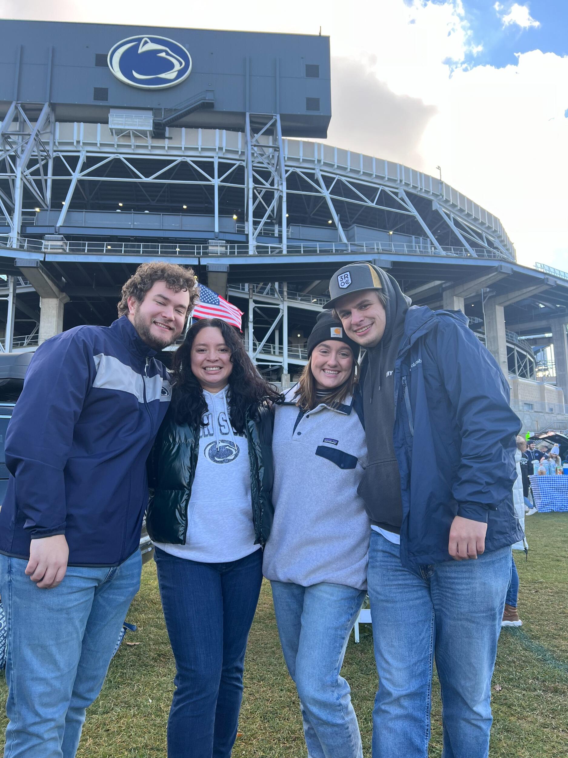 Followed by his first Penn State game with some of our besties. We so are...