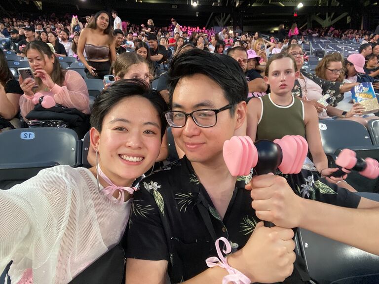 Spending our free time laughing with friends and cheering at concerts. 