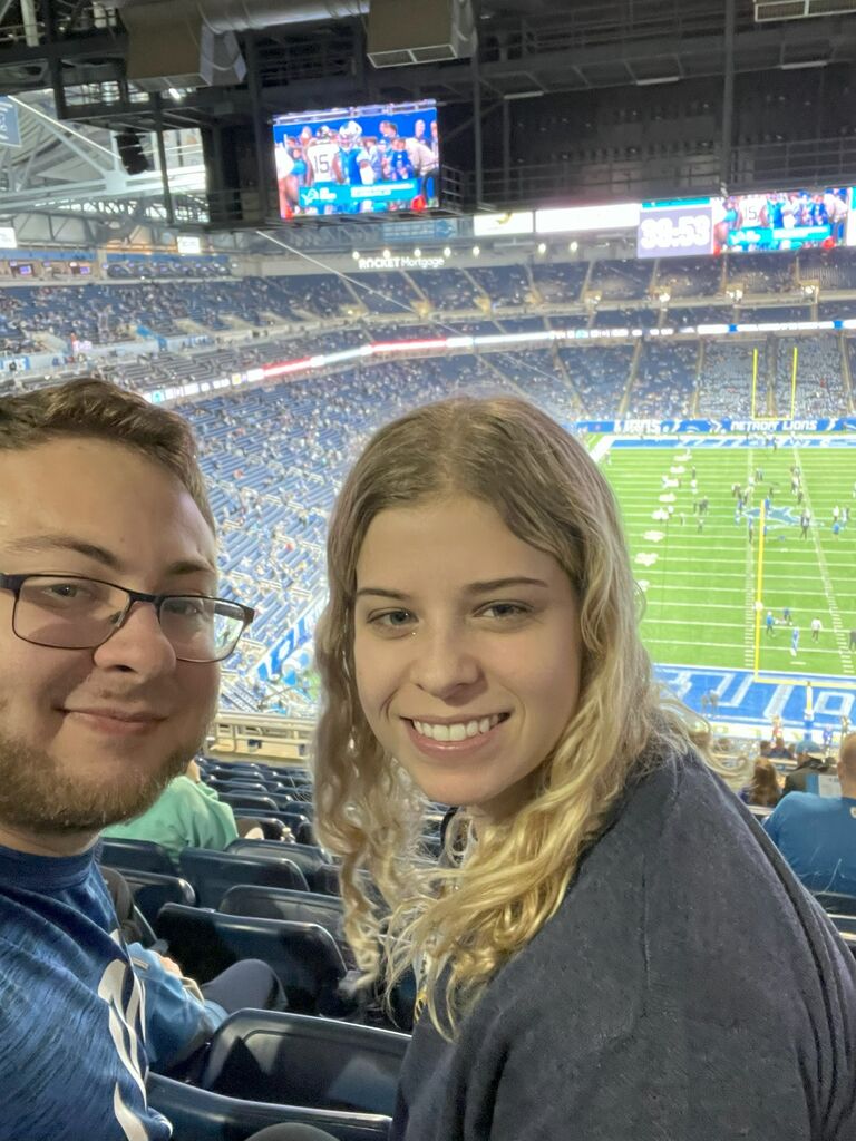 Alexis and Michael's first Lions Game together. This was near the start of the Lions getting good. Maybe Alexis and Michael are good luck charms. 