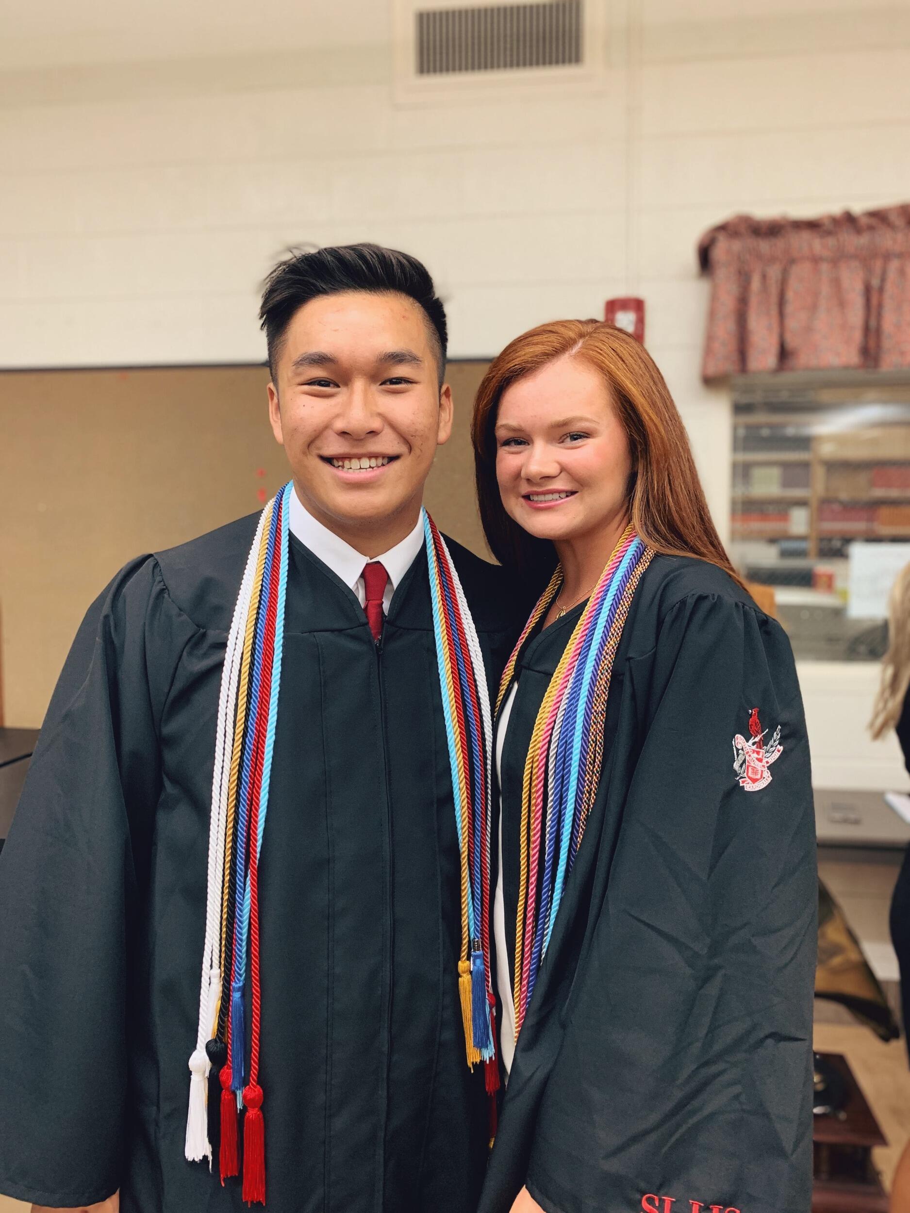 Mom we did it! High school graduation with my best friend by my side. 