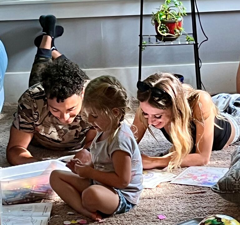 Getting some coloring time in with Eliana 