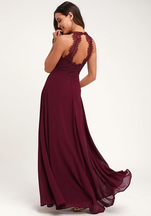 Lulus Dance All Evening Burgundy Lace Maxi Dress Bridesmaid Dress | The ...